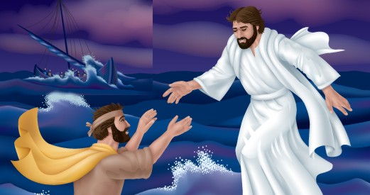 clipart jesus and peter walking on water - photo #35